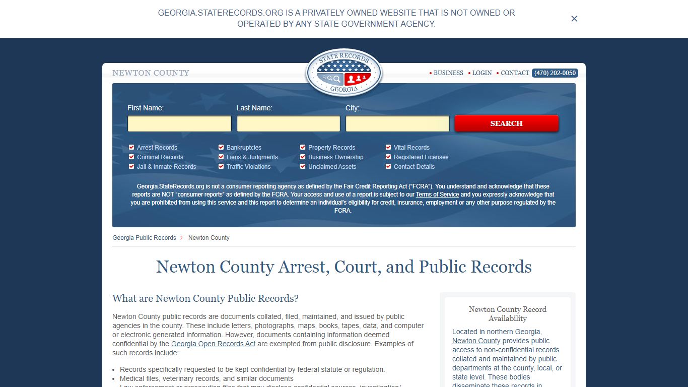 Newton County Arrest, Court, and Public Records