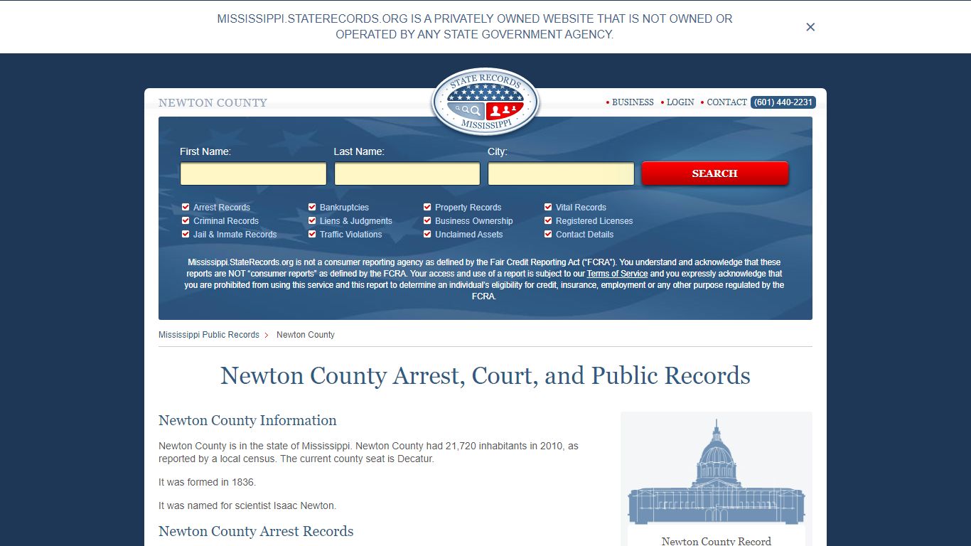 Newton County Arrest, Court, and Public Records